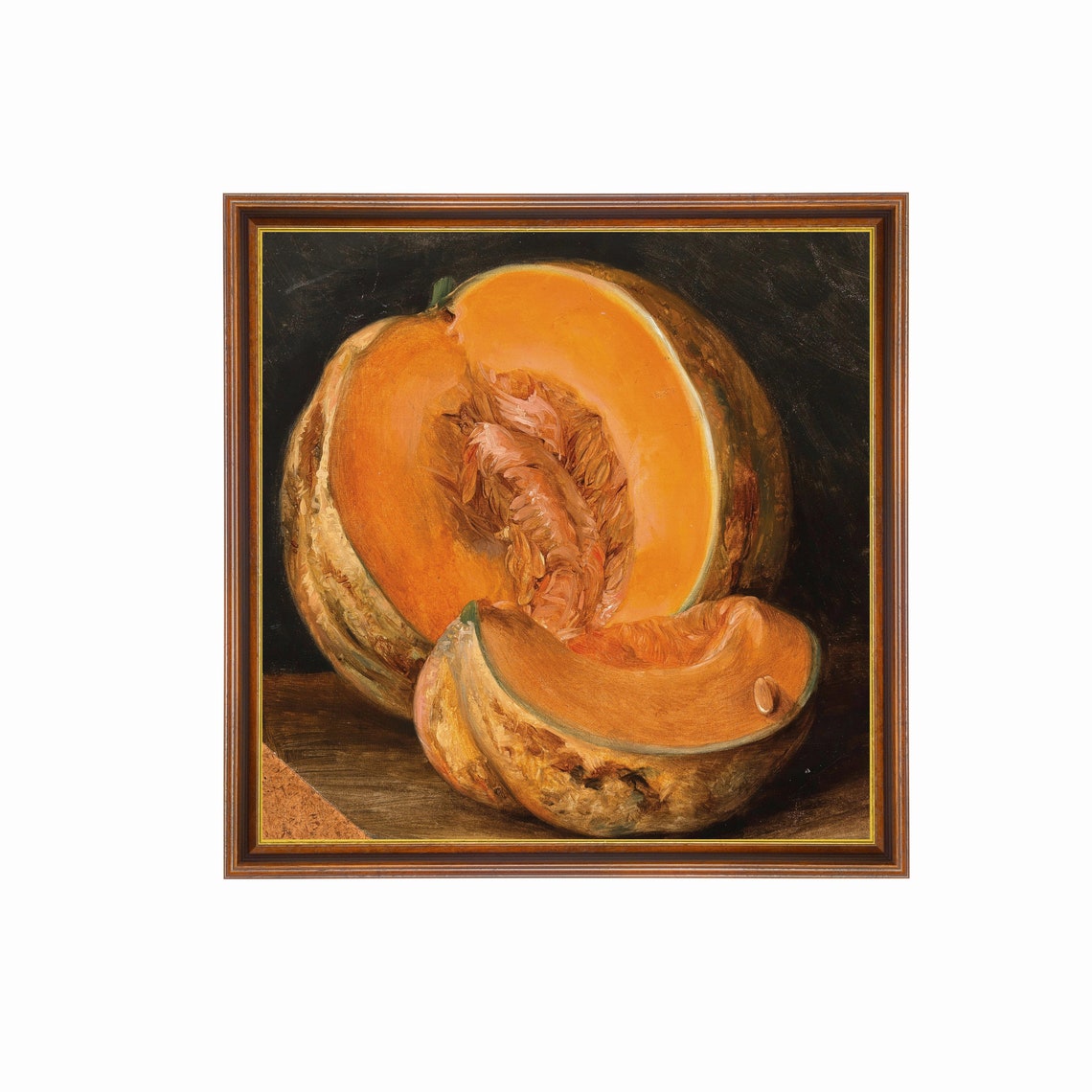 Printed And Shipped Vintage Still Life Painting Still Life With Pumpkin Autumn Home Decor Fall Kitchen Prints Moody Rustic Art - Image 3