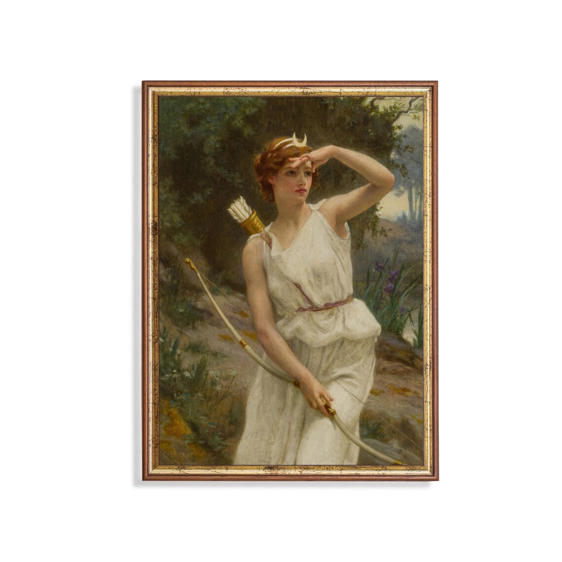Diana the Huntress Bow and Arrow Guillaume Seignac Classic Poster