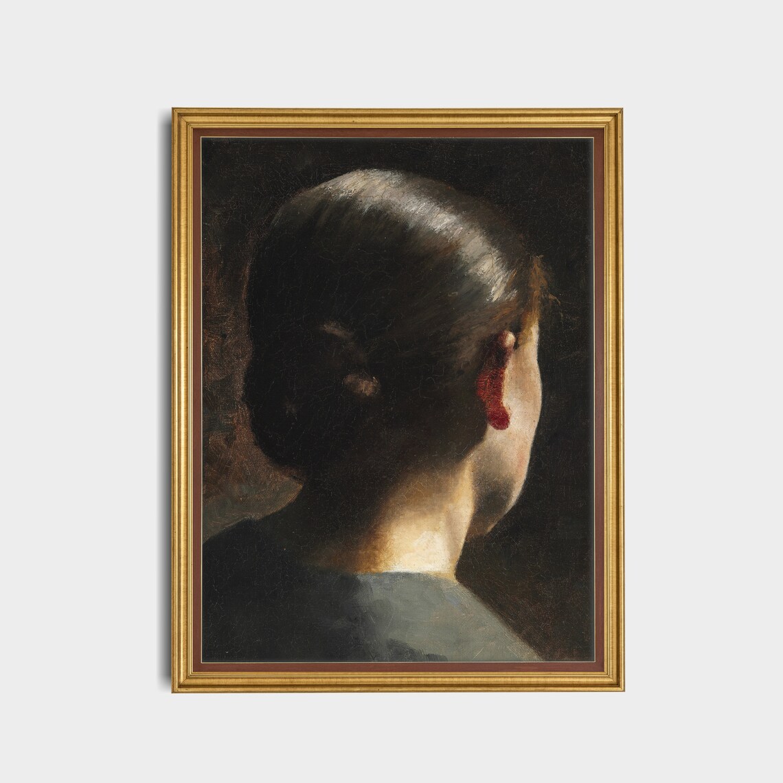 Vintage Woman Portrait, Dark Academia Wall Art Print - Image 3