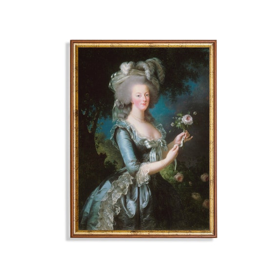 Vintage Portrait Painting Antique Woman Portrait Victorian Lady Print Moody Rustic Fine Art Wall Art