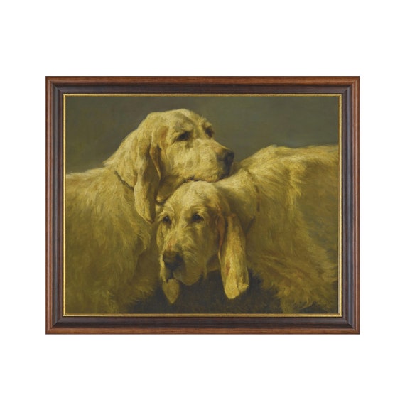 Printed And Shipped Vintage Dogs Painting Antique Animal Art Moody Painting Farmhouse Decor 18th Century Art Physical Prints