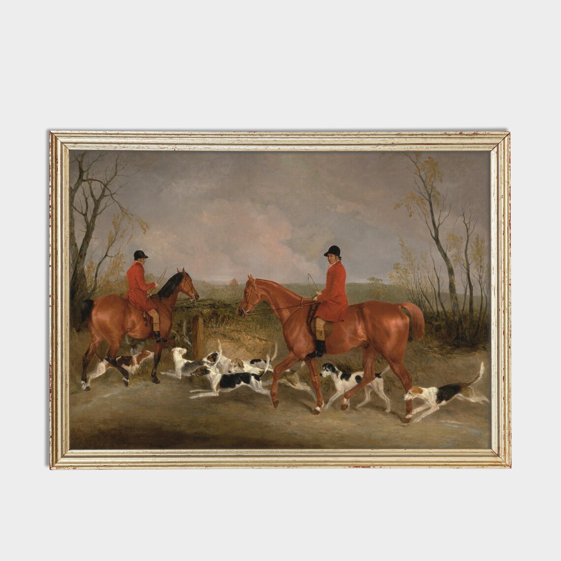 Vintage Horse and Dogs Equestrian Farmhouse Art Print - Image 2