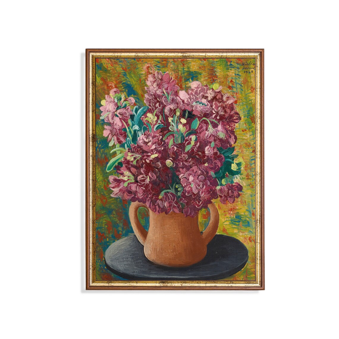 Printed And Shipped Vintage Still Life Painting Bouquet Of Flowers Print Retro Floral Wall Art Decor Antique Flower Art