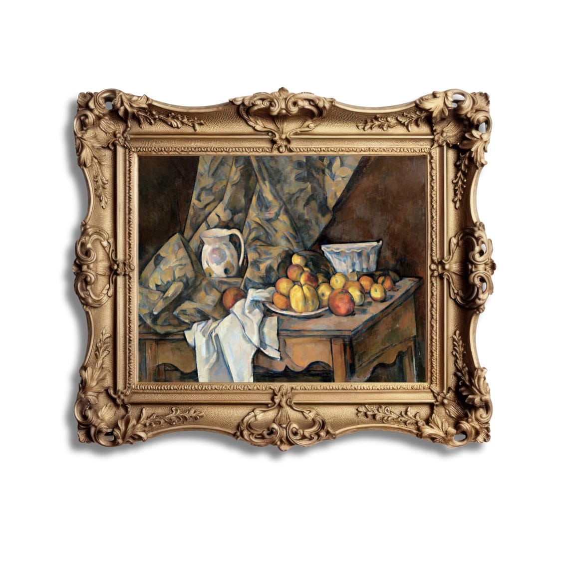 Still Life Apples and Pitcher Table Post Impressionist Style Poster - Image 2