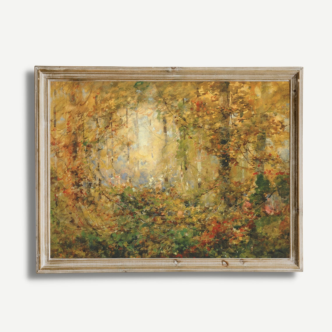 Impressionist Golden Autumn Forest Interior Sunlight Painting Poster - Image 3