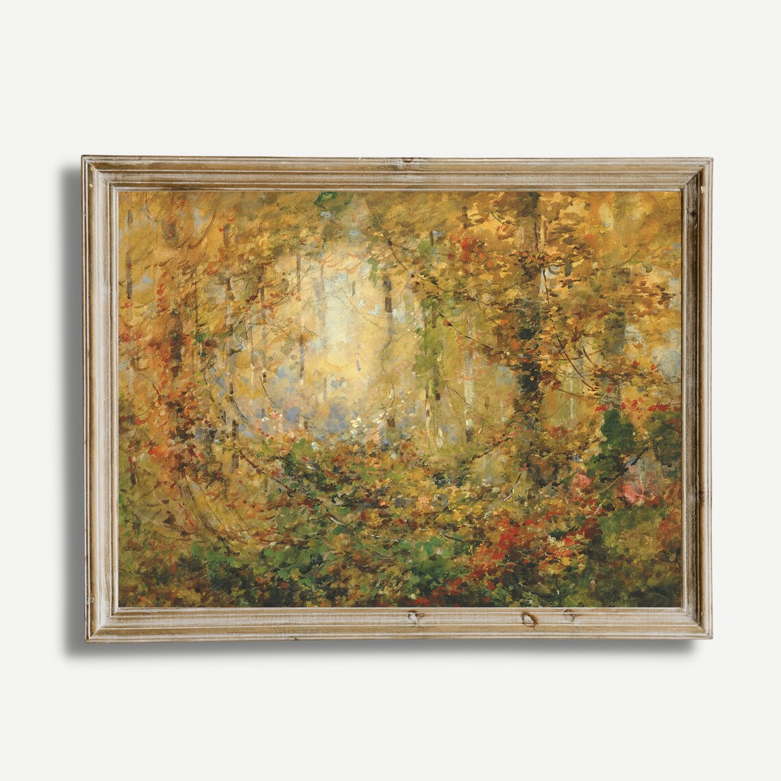 Impressionist Golden Autumn Forest Vintage Nature Painting Poster - Image 3