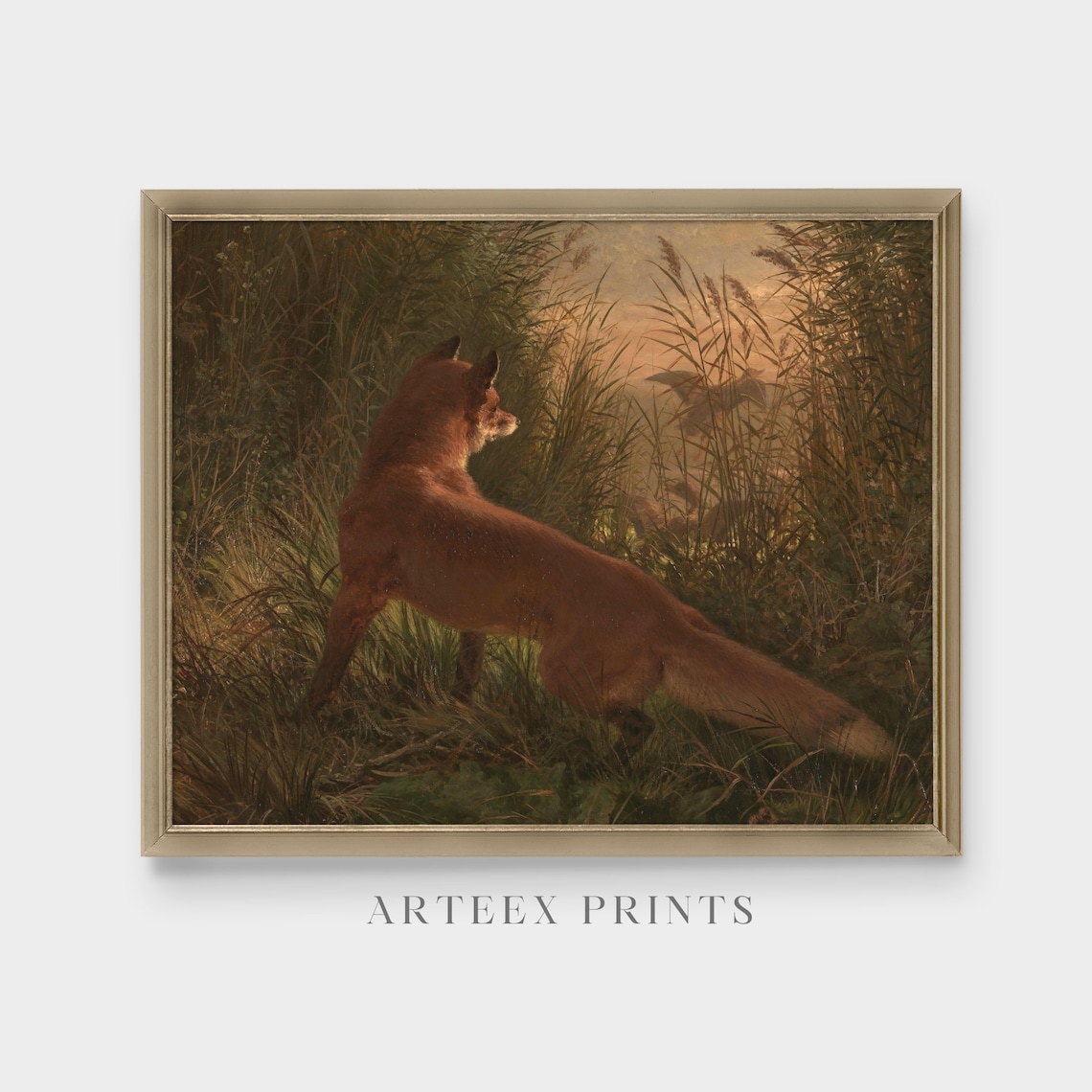 Vintage Fox Painting Art Print, Antique Farmhouse Decor - Image 3