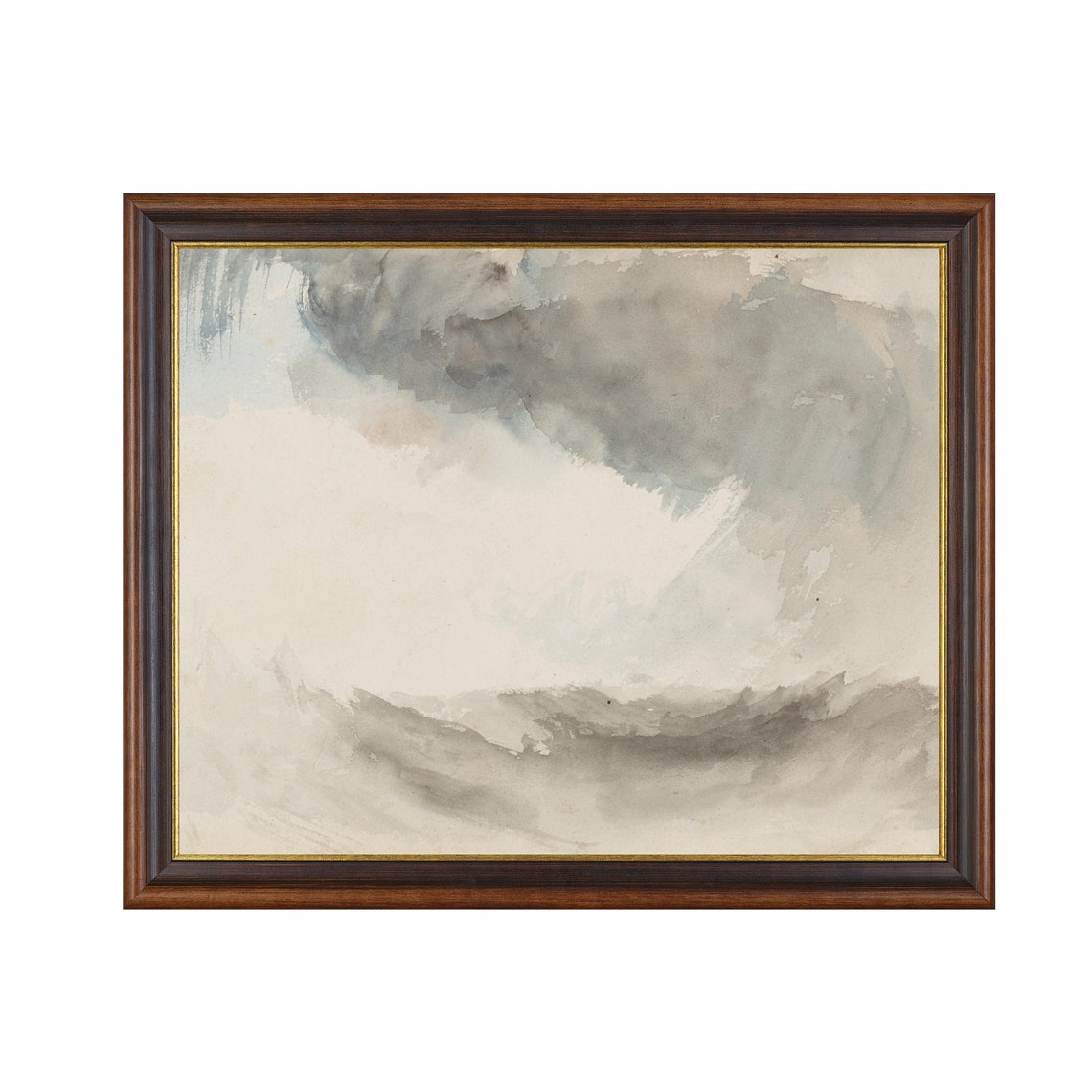 Soft Grey Abstract Watercolor Wash Minimalist Neutral Poster - Image 3