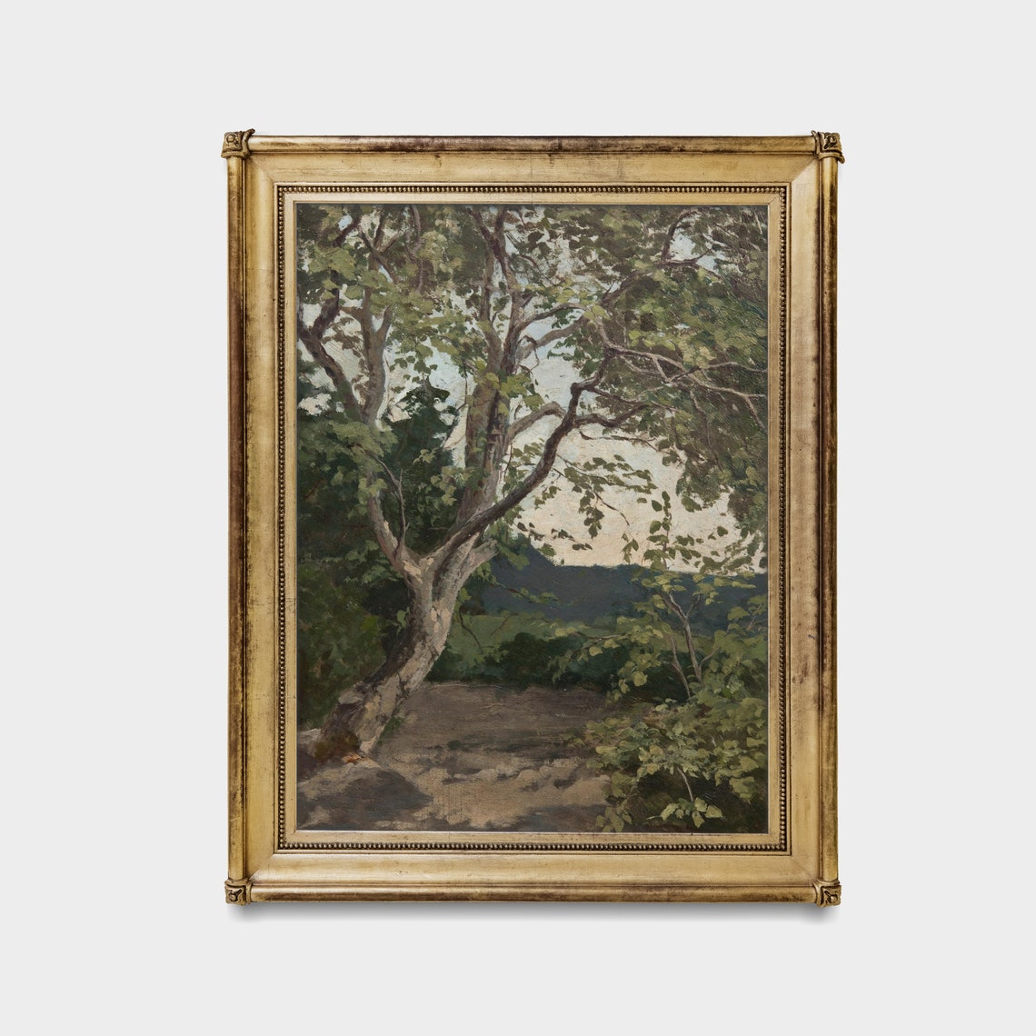 Old Gnarled Tree with Dense Green Canopy Vintage Nature Poster - Image 2