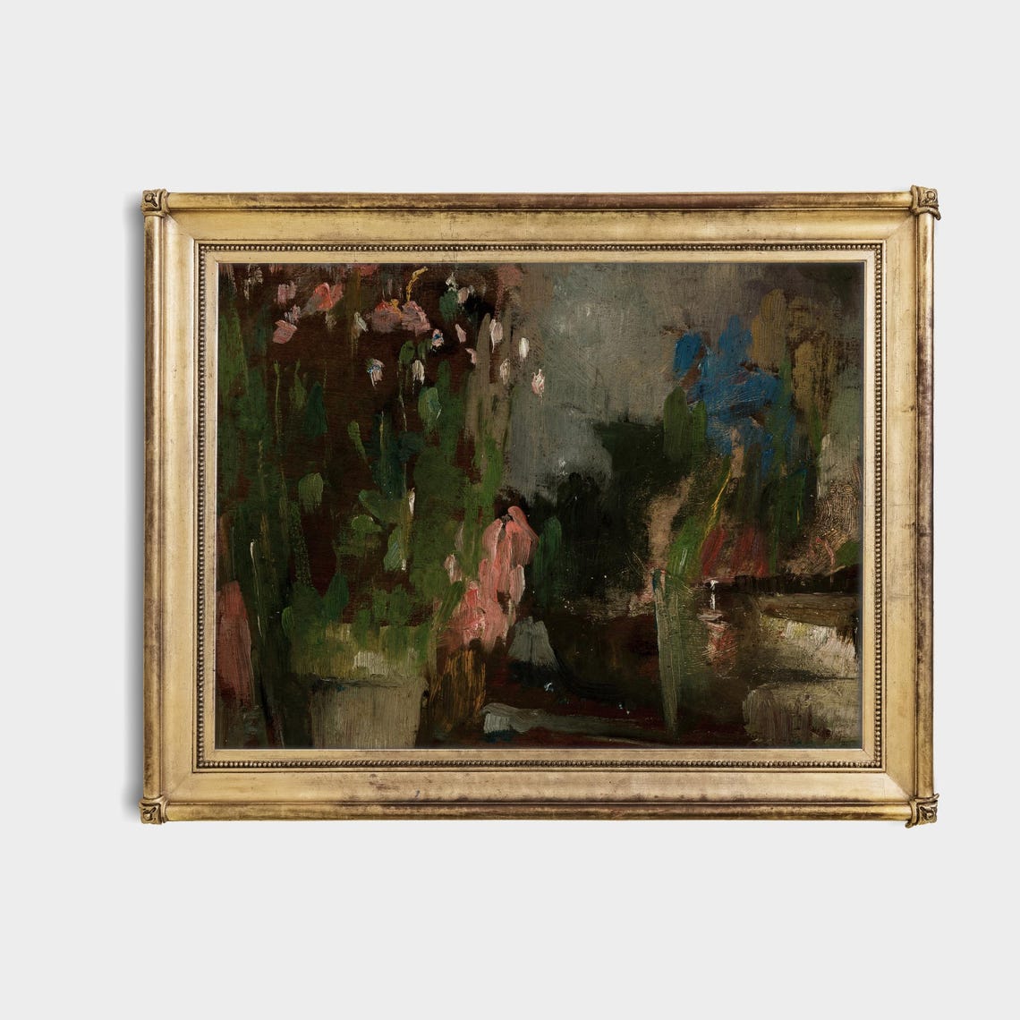 Bright Flowers on a Terrace Abstract Impressionist Floral Poster - Image 4