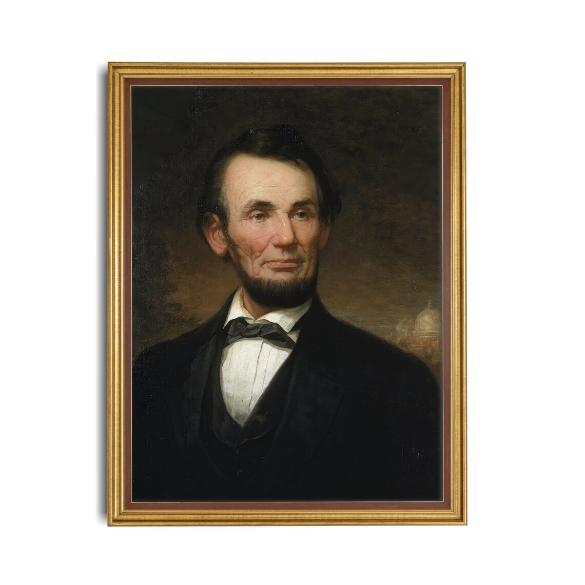 Abraham Lincoln Portrait Vintage Presidential Oil Painting Poster - Image 2