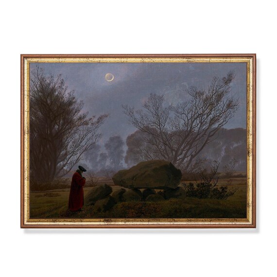 Moonlit Megalithic Tomb Caspar David Friedrich Romantic Poster