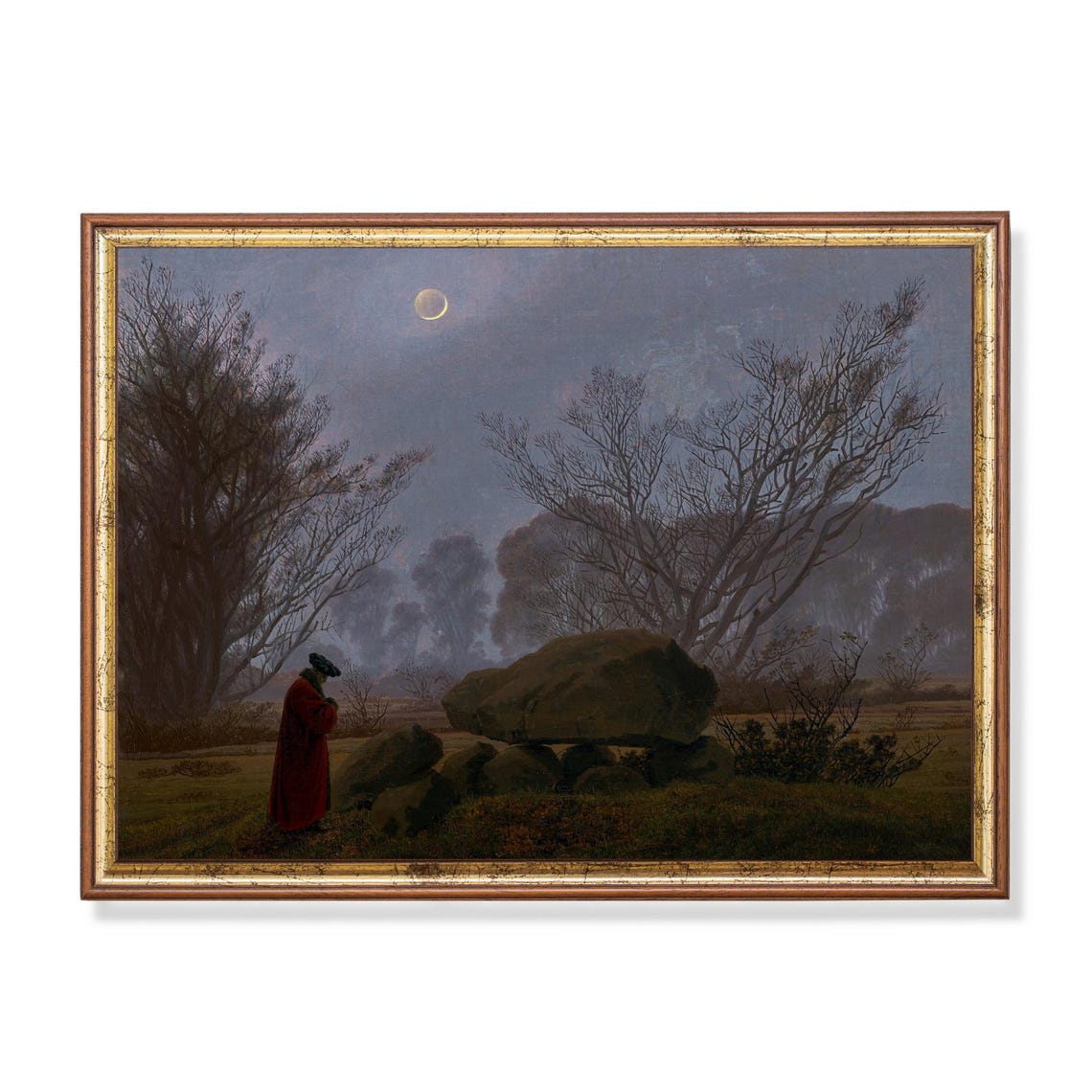 Moonlit Megalithic Tomb Caspar David Friedrich Romantic Poster