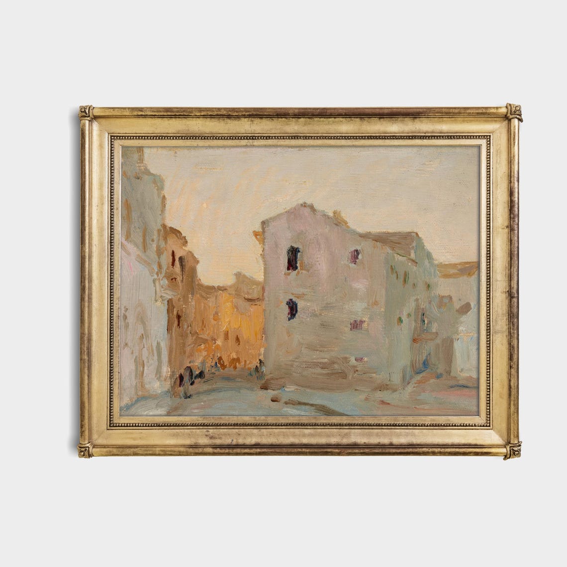 Impressionist European Street with Whitewashed Houses Poster - Image 4