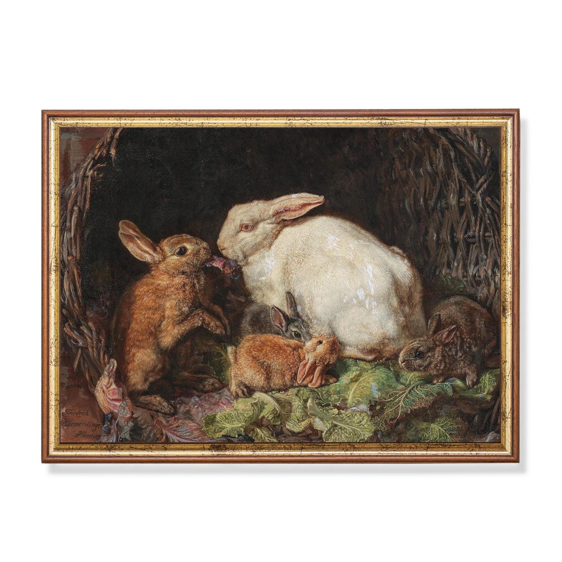Printed And Shipped Vintage Hare Print Antique Animal Print Animal Lover Gift Farmhouse Decor Physical Prints Family Of Hares