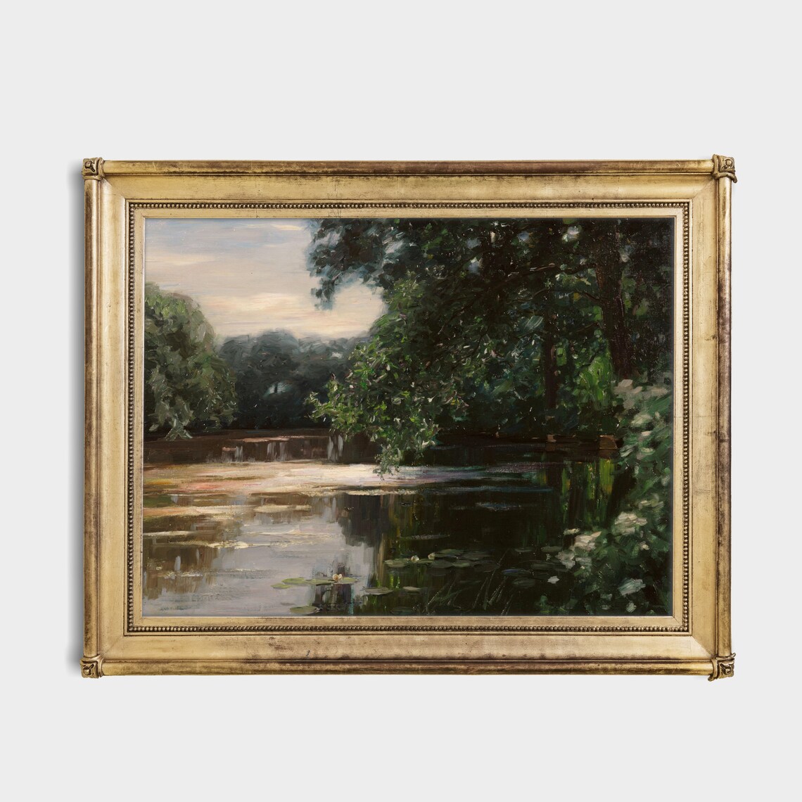 Vintage Country Landscape Oil Painting Art Print - Image 2