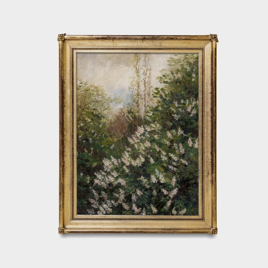 Flowering Lilac Bushes in Lush Spring Garden Vintage Botanical Poster - Image 4