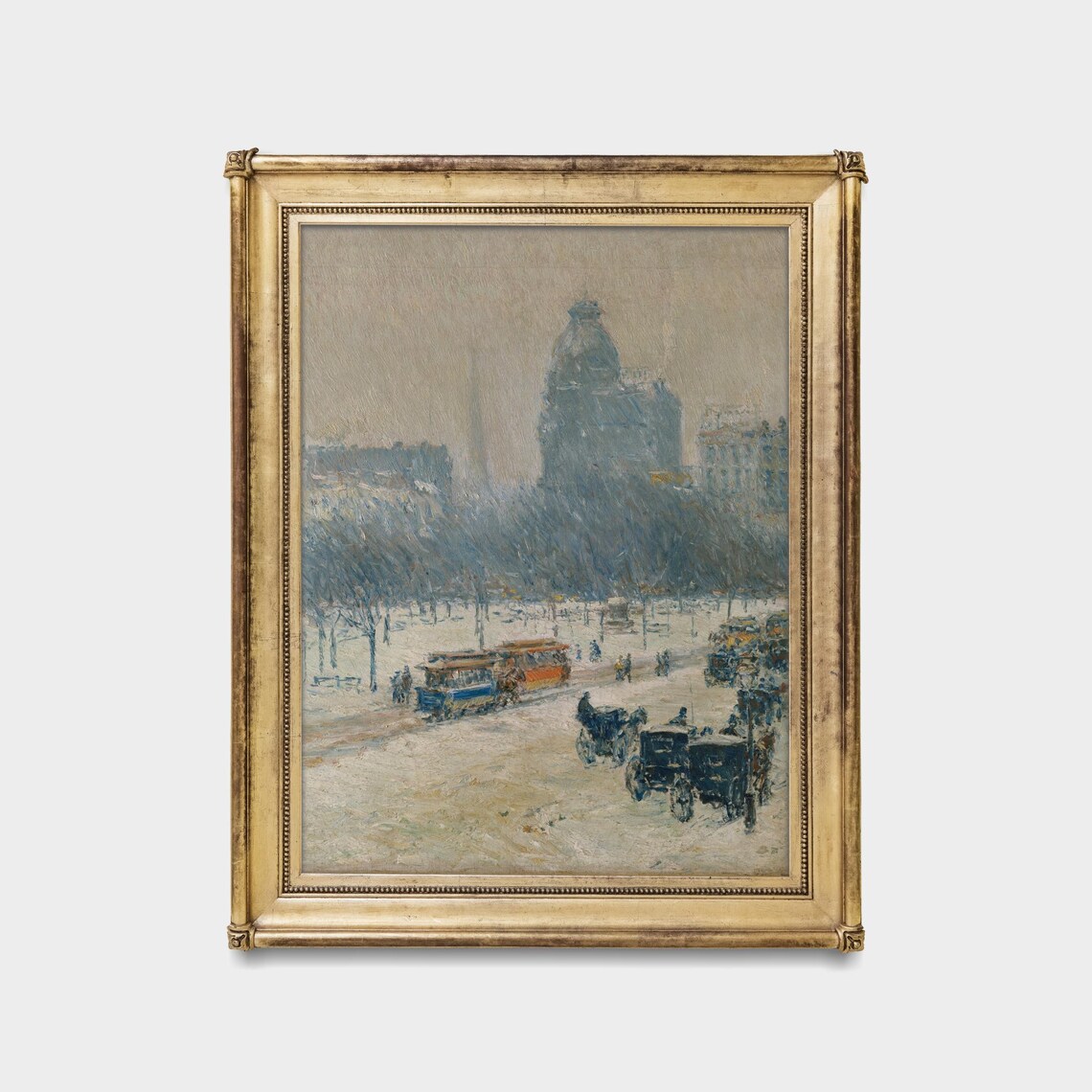 Printed And Shipped Vintage Painting Winter In City Antique Oil Painting Print Christmas Winter Decor Fine Art Physical Prints - Image 5
