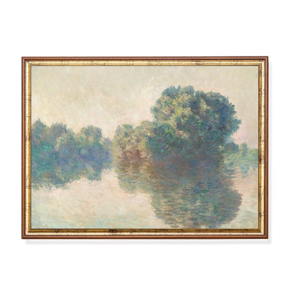 Vintage Landscape Painting Antique Country Landscape Wall Art Instant Farmhouse Decor Nature Forest Fine Print