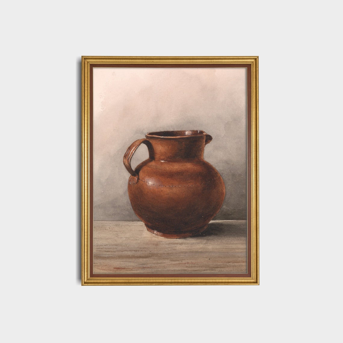 Terracotta Earthenware Jug Antique Still Life Study Rustic Poster - Image 2