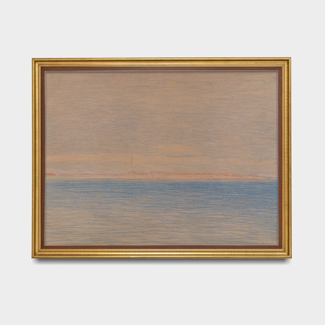 Calm Blue Sea Under a Soft Blushing Pink Horizon Minimalist Poster - Image 3
