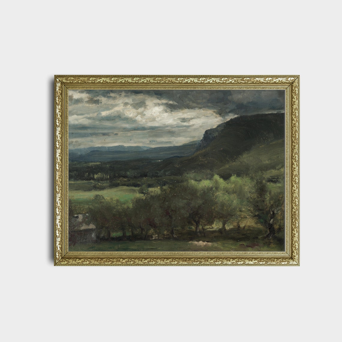 Mailed Print Vintage Landscape Painting Country Landscape Antique Oil Painting Fine Print Farmhouse Decor Print And Ship - Image 2