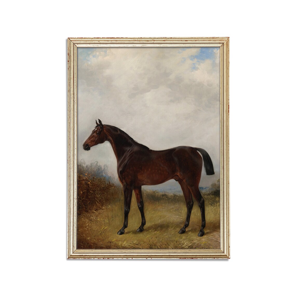 Vintage Equestrian Horse Painting, Farmhouse Animal Art - Image 2