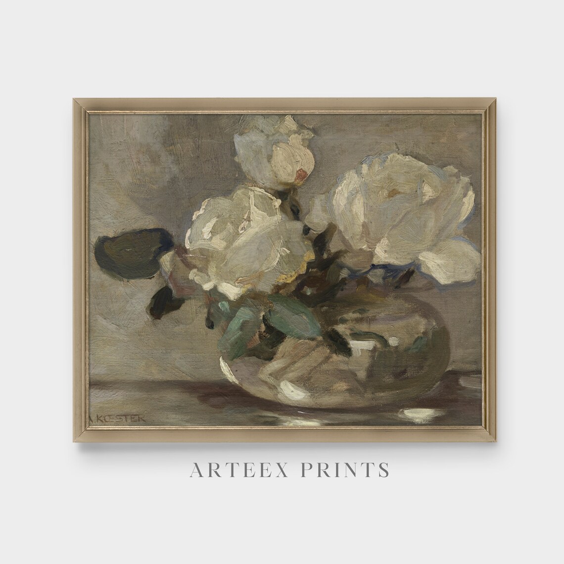 Still Life With Rose, Vintage Rustic Wall Art Print - Image 4