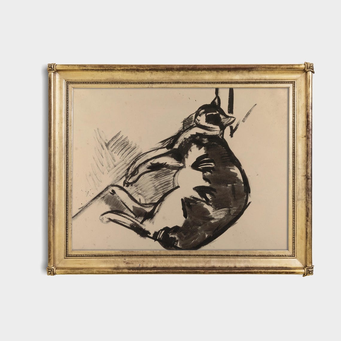 Ink Sketch Sleeping Cat Curled Up Minimalist Feline Art Poster - Image 4