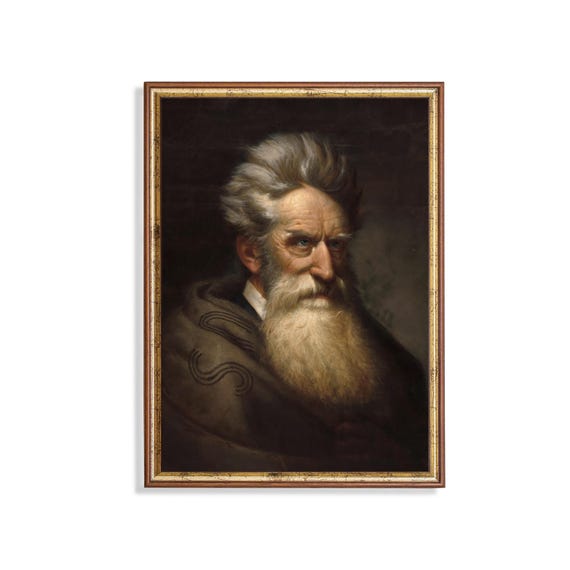 Mailed Print Vintage Gentleman Portrait Antique Old Man Portrait Moody Rustic Oil Painting Print And Ship Fine Art John Brown