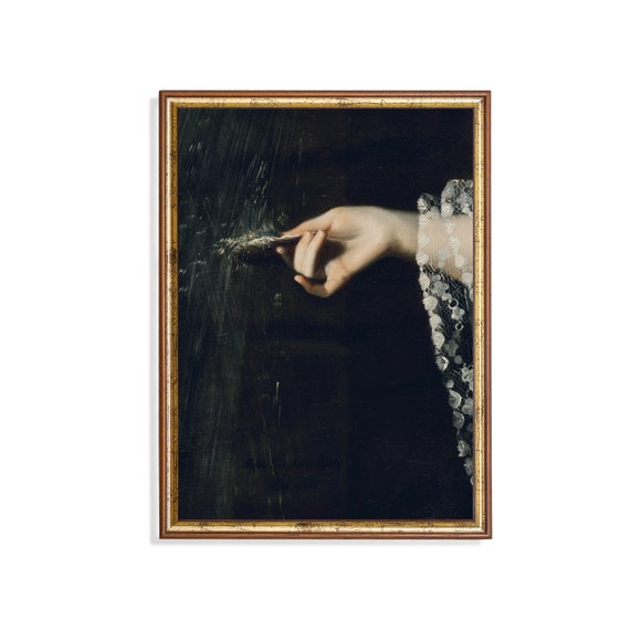 Print And Ship Vintage Eclectic Wall Art Moody Rustic Print Portrait Painting Classic Portrait Art Dark Academia Mailed Print