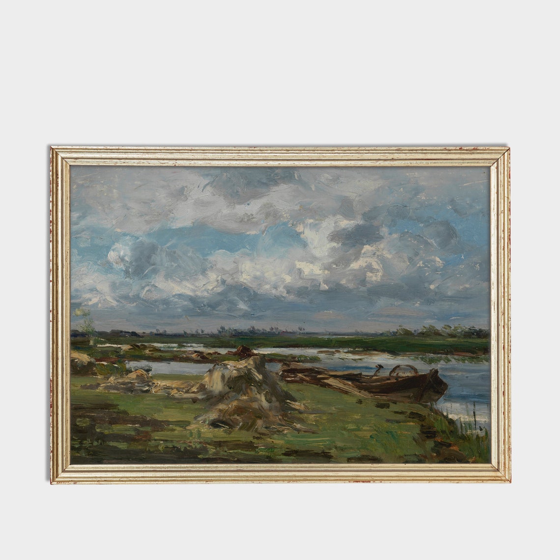 Boats Moored by a Moody Lake Under a Heavy Clouded Sky Poster - Image 5