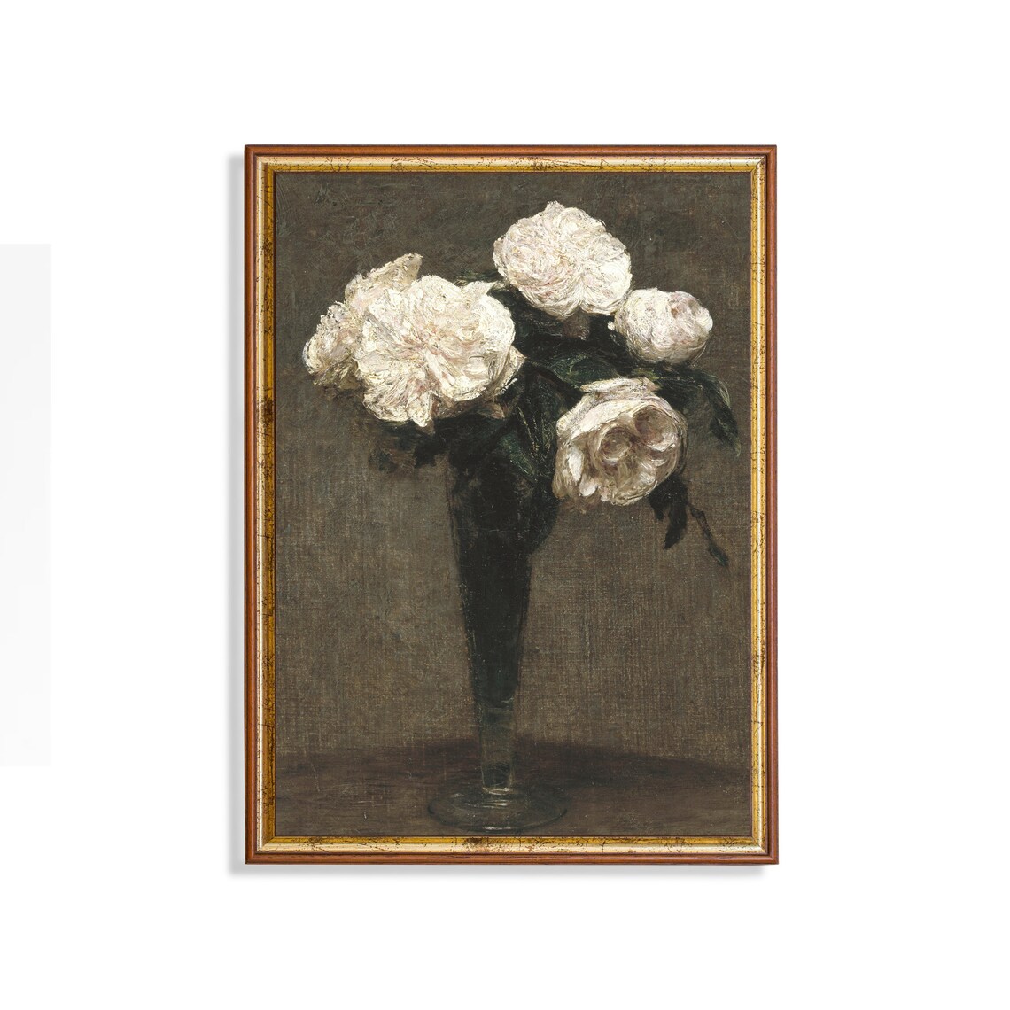 Vintage Roses Still Life, Antique Floral Art Print