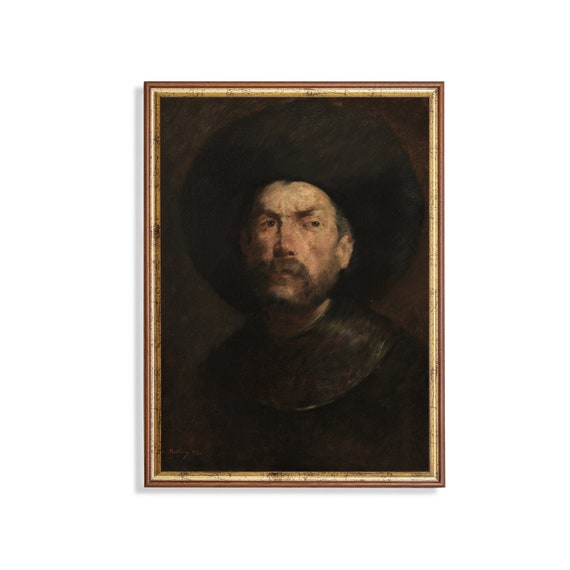 Printed And Shipped Vintage Gentleman Portrait Antique Man Portrait Physical Art Prints Oil Painting Print Moody Rustic Fine Art