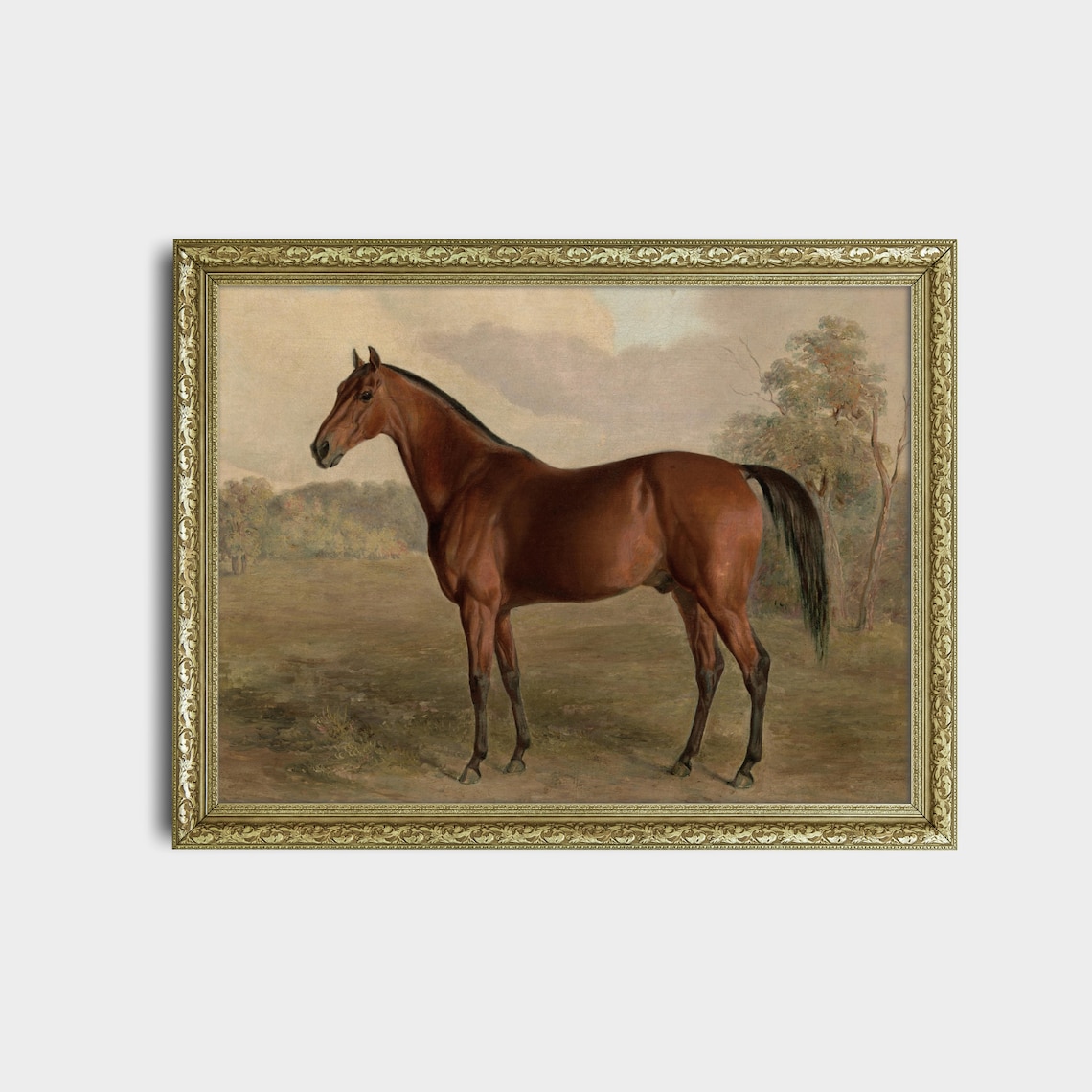 Mailed Print Vintage Horse Painting, Rustic Farmhouse Decor - Image 2