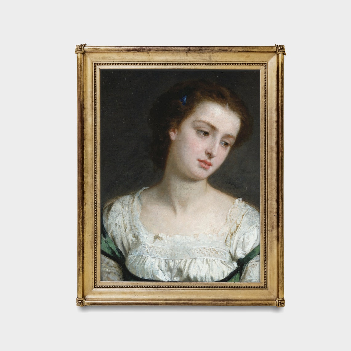 Vintage Portrait Painting Antique Woman Print Wall Art Portrait Of A Young Woman 18th Century Fine Art - Image 4