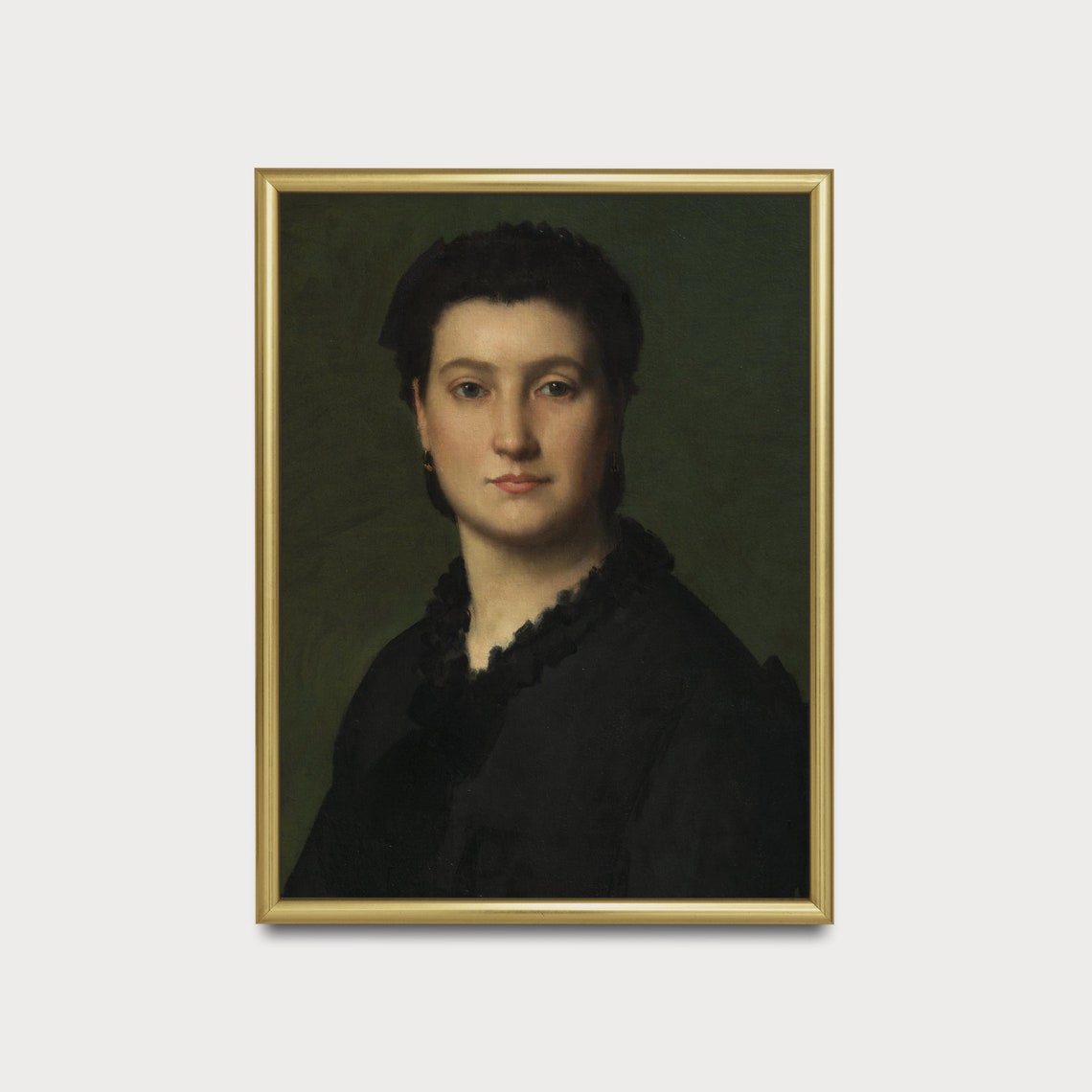 Vintage Portrait Painting Antique Woman Portrait Moody Rustic Print Wall Art Fine Art Oil Painting - Image 5