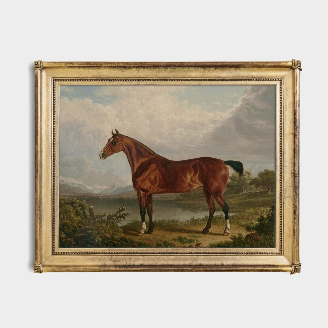 Mailed Print Vintage Horse Painting Antique Equestrian Print Farmhouse Decor Animal Oil Painting Rustic Fine Art Print And Ship - Image 2