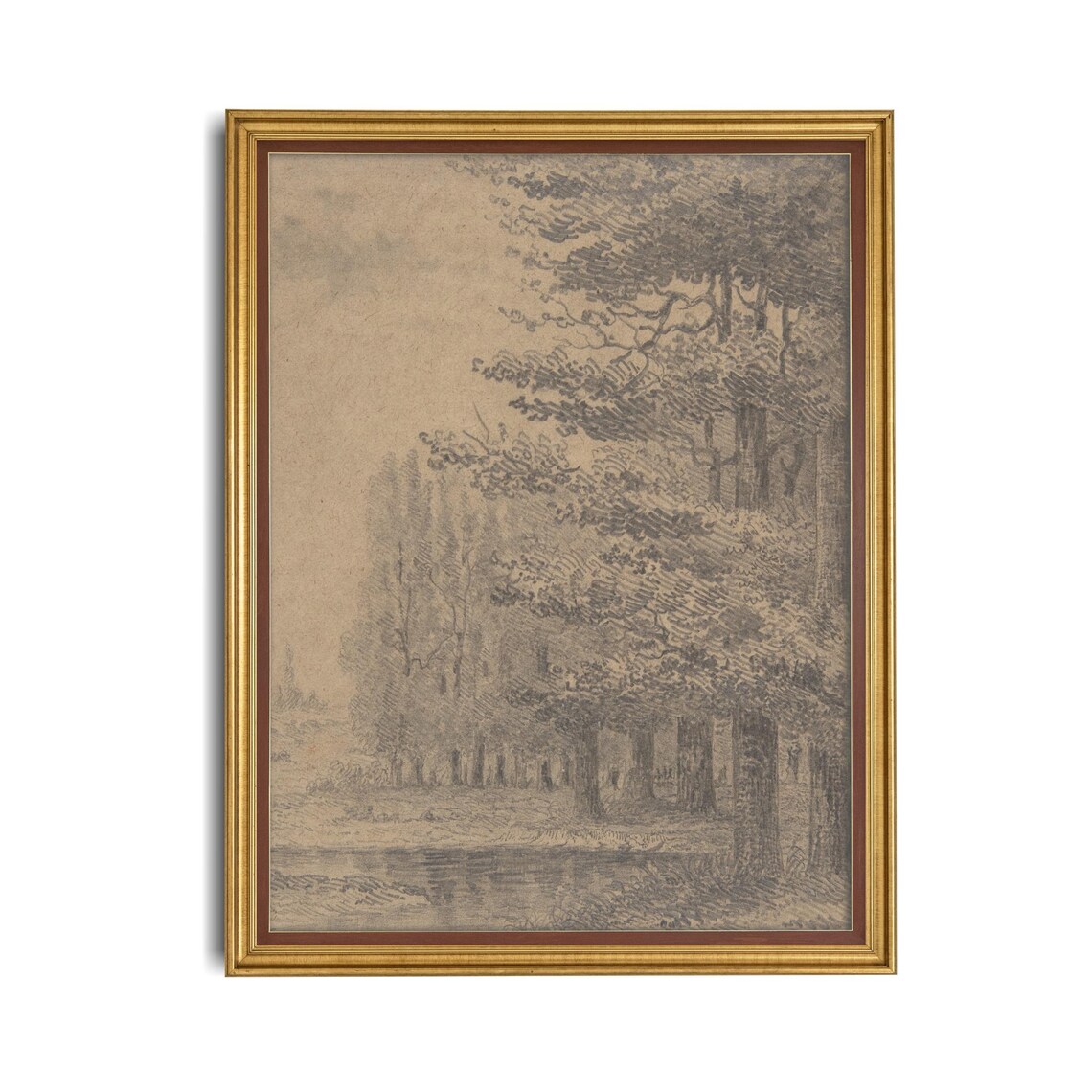 Printed And Shipped Vintage Tree Sketch Drawing Antique Sketch Print Neutral Art Forest Drawing Farmhouse Decor Physical Prints - Image 4