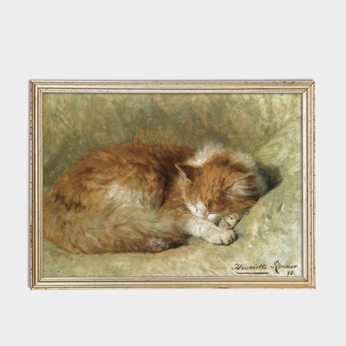 Sleeping Cat Vintage Animal Print, Farmhouse Art Print - Image 2