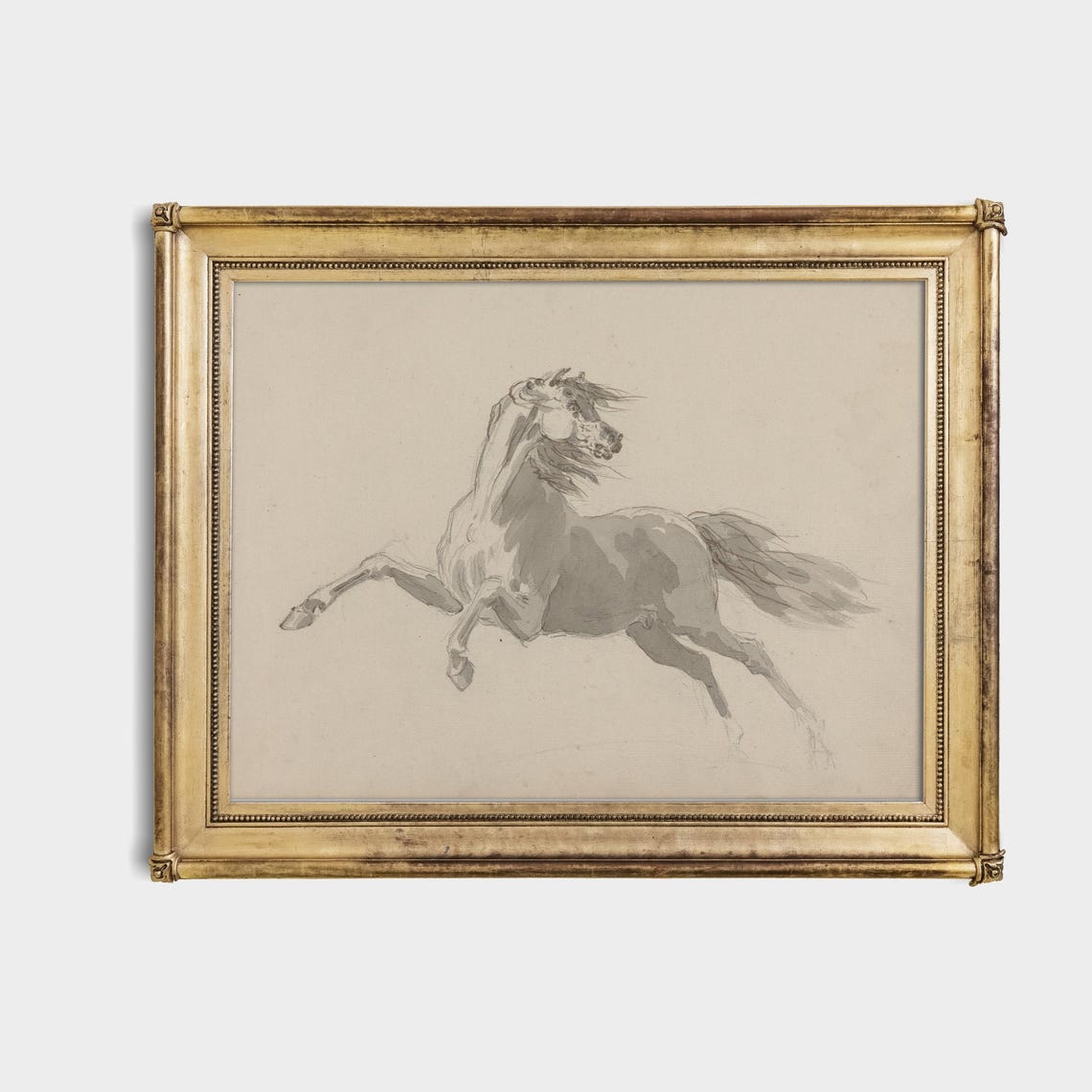 Galloping Horse Dynamic Motion Study Vintage Equine Sketch Poster - Image 4