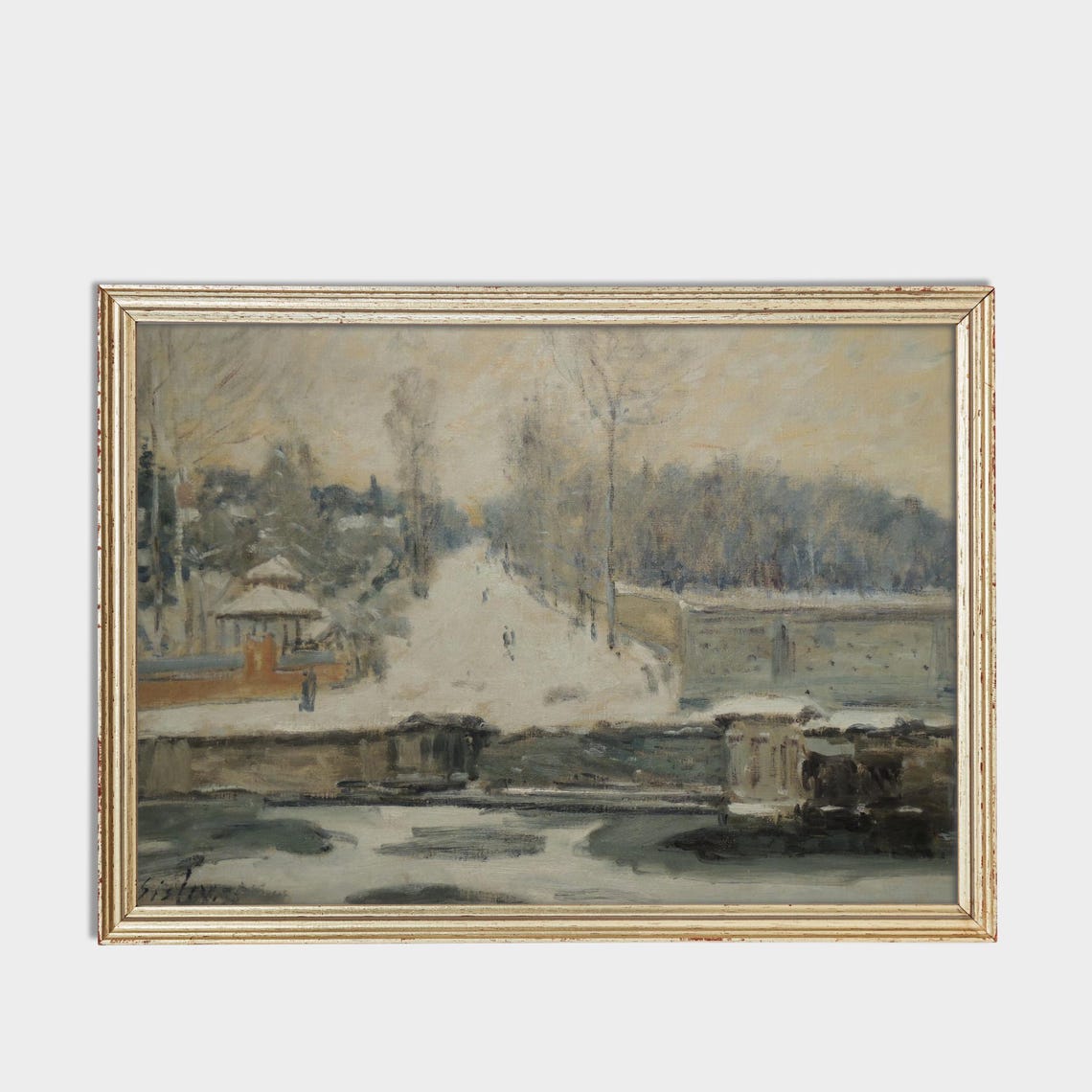 Alfred Sisley Snowy Hillside Impressionist Winter Landscape Poster - Image 3
