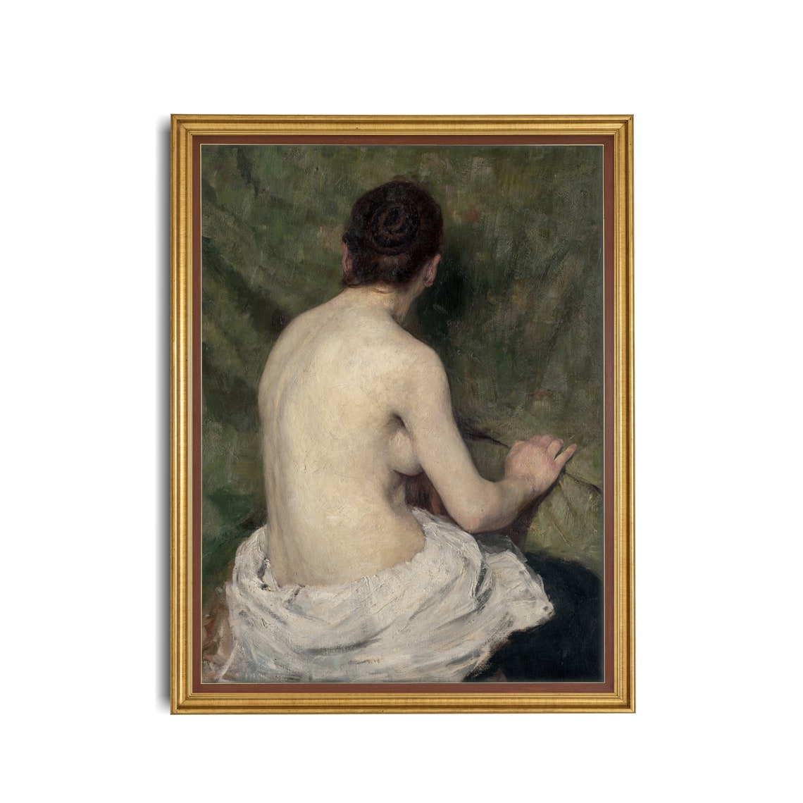 Vintage Woman Portrait Antique Nude Female Painting Rustic Home Decor Wall Art Oil Painting Fine Art - Image 3