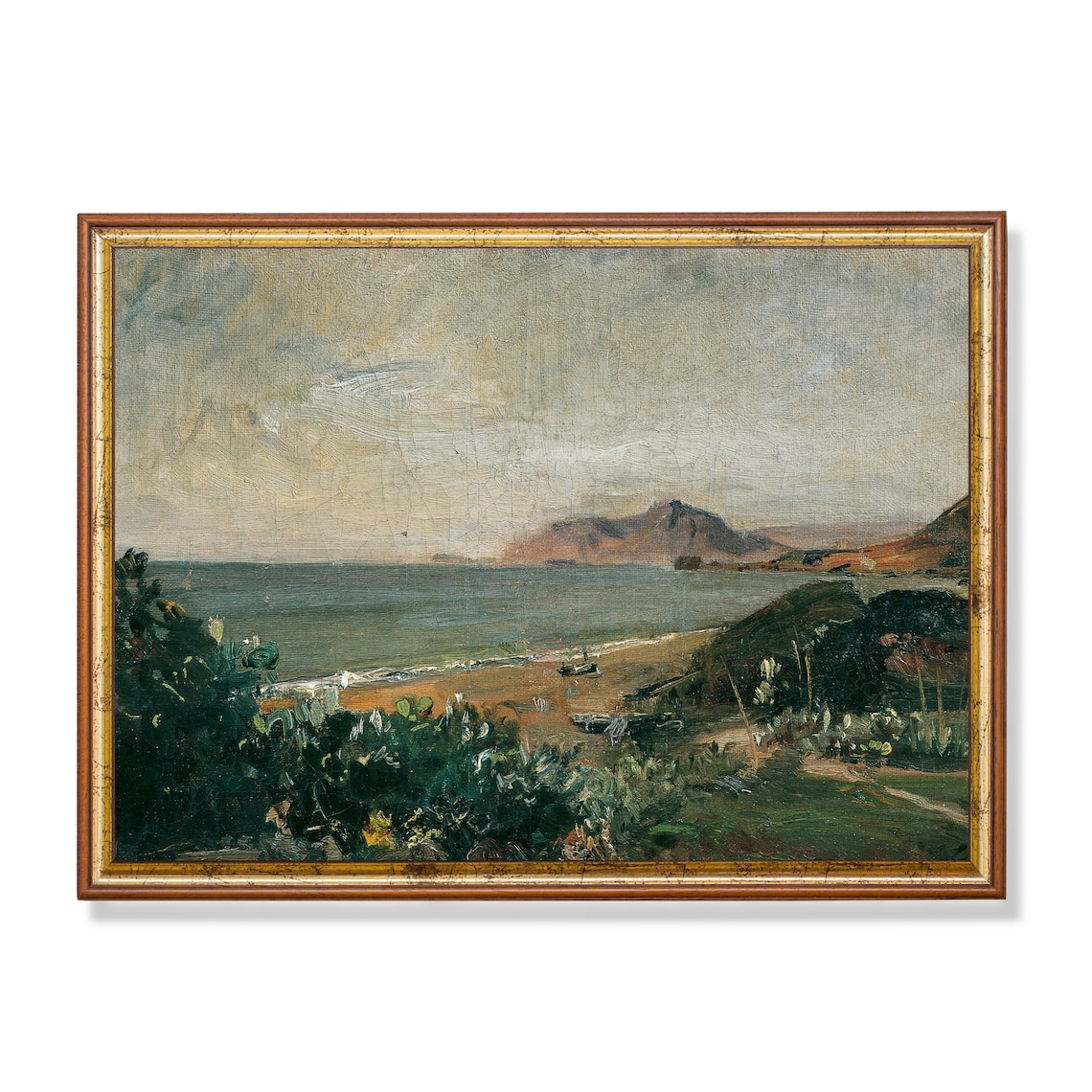 Vintage Coastal Seascape Landscape Art Print