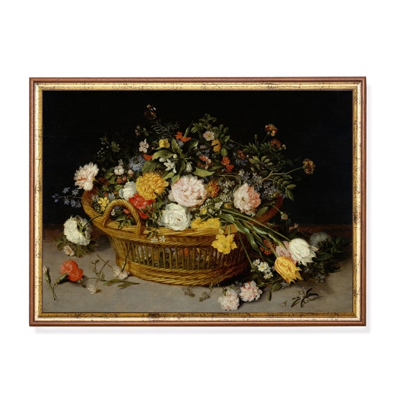 Vintage Floral Still Life Art Print, Botanical Decor