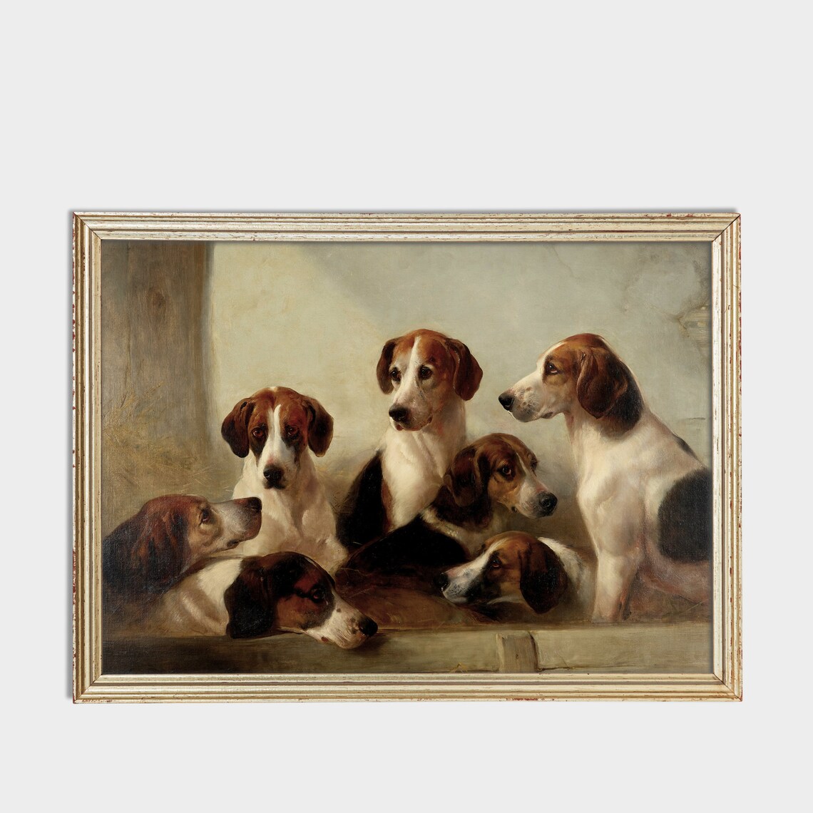Vintage Dog Painting, Antique Rustic Farmhouse Art Print - Image 3