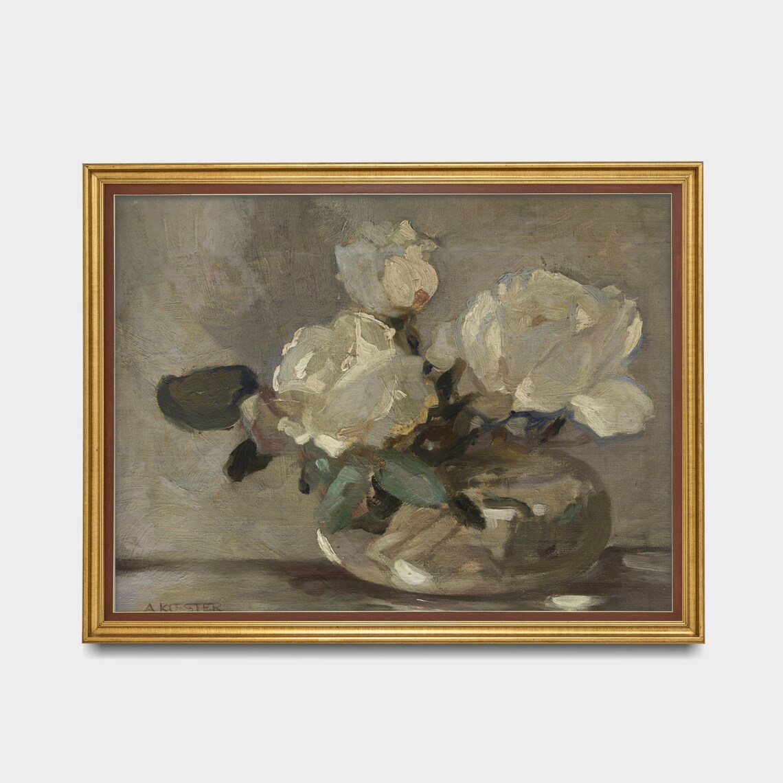 Still Life With Rose, Vintage Rustic Wall Art Print - Image 2