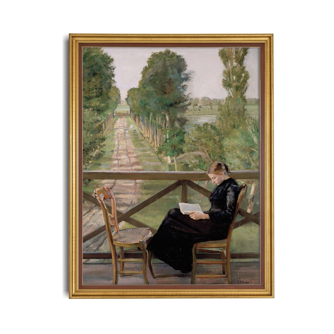 Woman Reading Book Vintage Victorian Portrait Art Print - Image 2