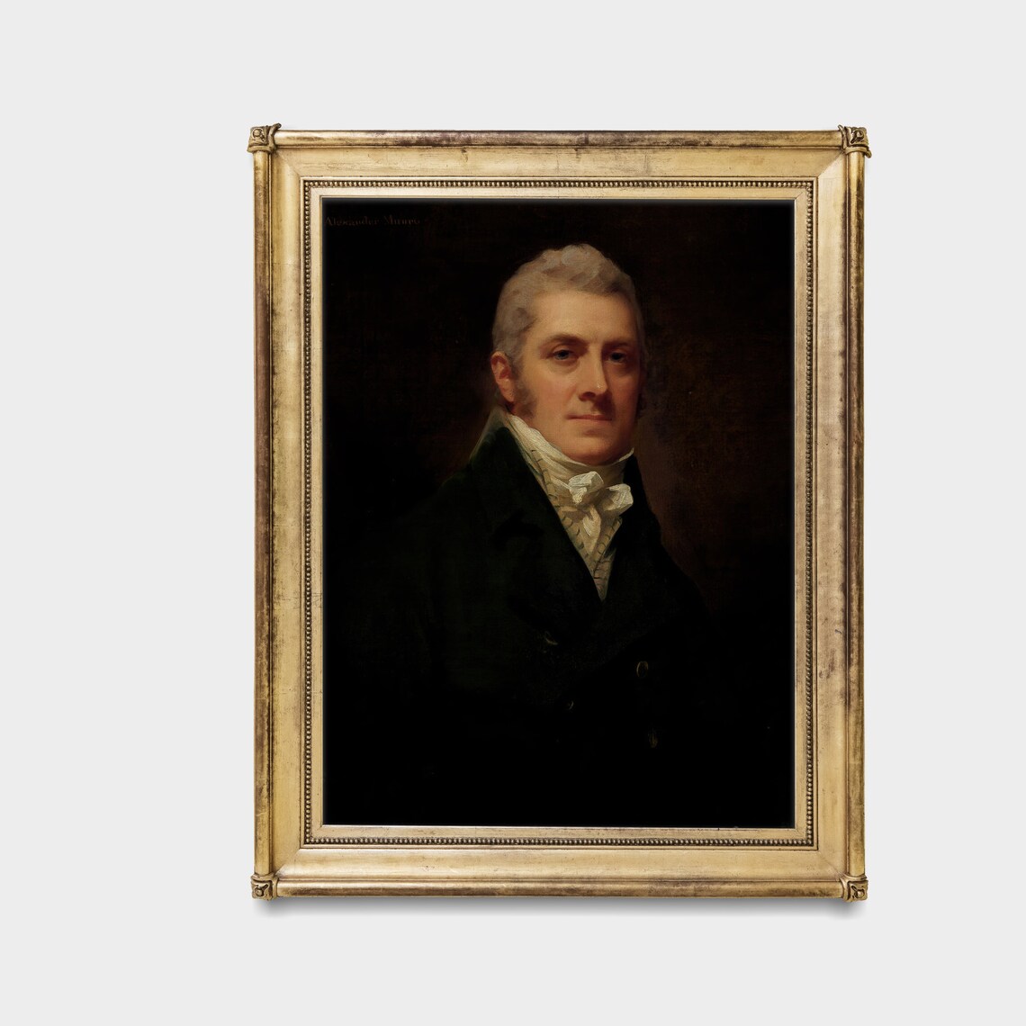 Regency Gentleman in Dark Coat Antique Moody Portrait Oil Painting Poster - Image 3