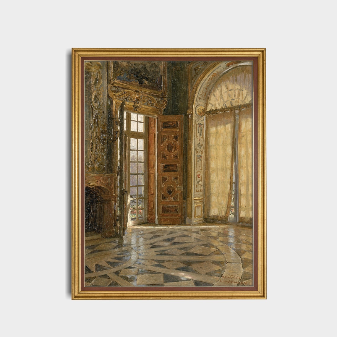 Baroque Palace Hall Interior Vintage European Architecture Art Poster - Image 5